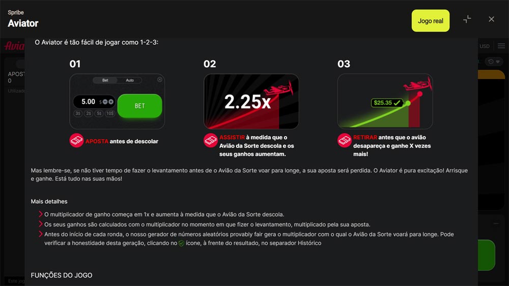 Instruções detalhadas de como jogar o jogo Aviator, com explicações passo a passo