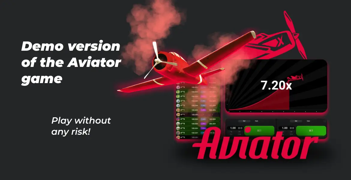 Aviator demo game screen with red plane and 7.20x multiplier