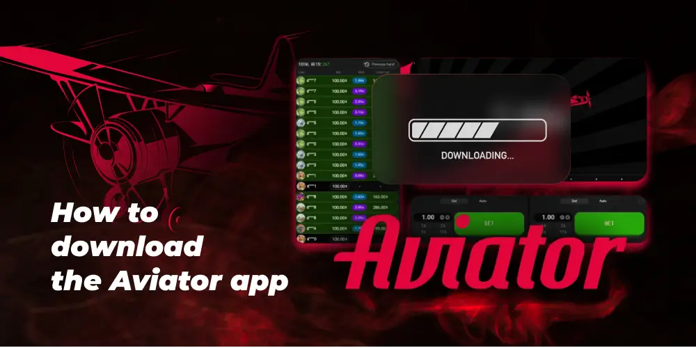 Aviator app download process with loading bar