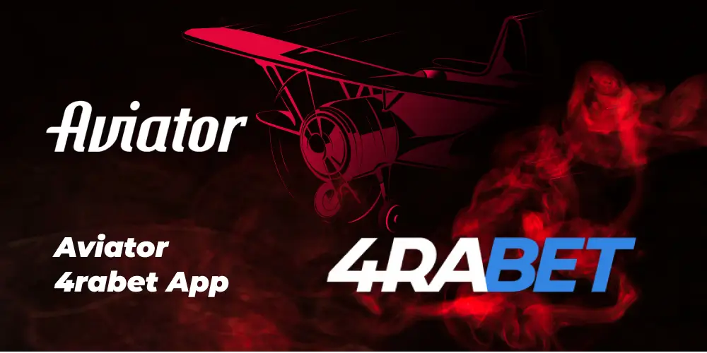 4rabet logo next to Aviator airplane in the background