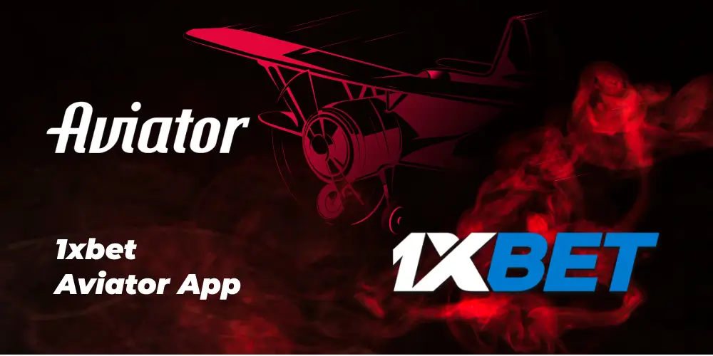 1xbet logo displayed next to Aviator game visuals