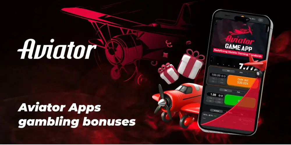 Aviator app gameplay on a smartphone with gift icons symbolizing gambling bonuses