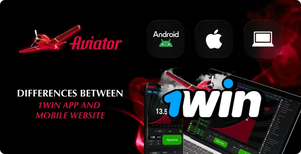 1Win app and mobile website versions for Aviator game on Android and iOS