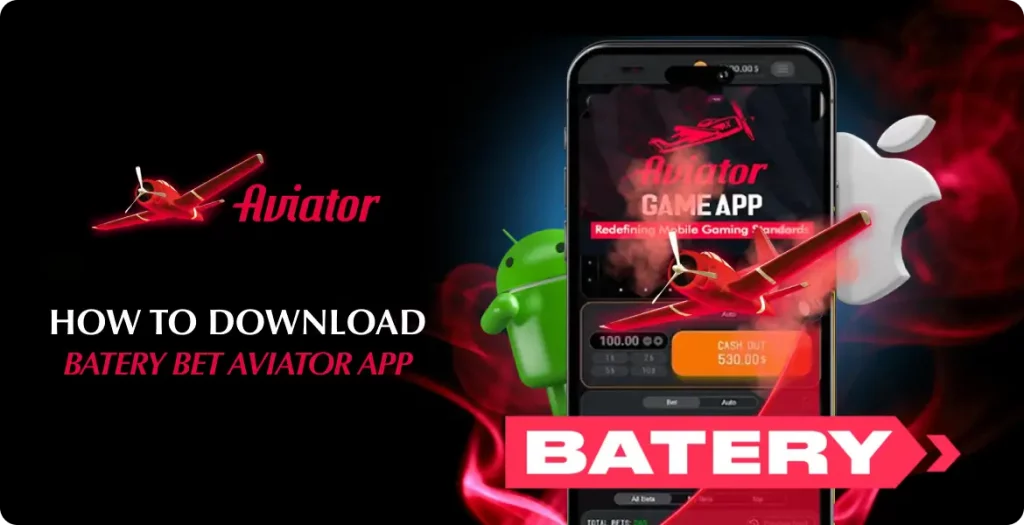 Instructions for downloading the Batery Aviator app for Android and iOS